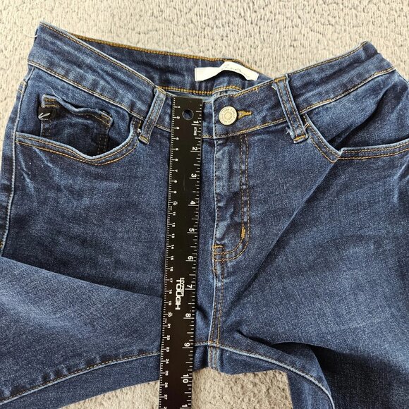 Kancan Jeans Womens 7 (28x29) Blue Mid Rise Skinny Dark Wash Stretch Denim - Picture 9 of 15